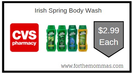 CVS: Irish Spring Body Wash ONLY $2.99 Each