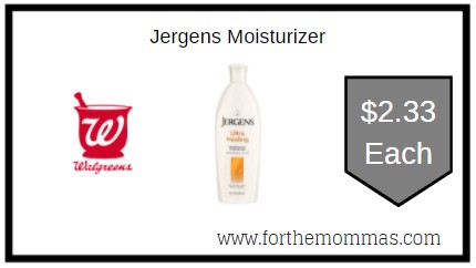 Walgreens: Jergens Moisturizer ONLY $2.33 Each
