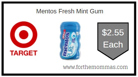 Target: Mentos Fresh Mint Gum ONLY $2.55 Each