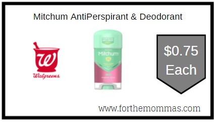Walgreens: Mitchum AntiPerspirant & Deodorant ONLY $0.75 Each