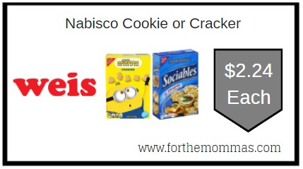 Weis: Nabisco Cookie or Cracker ONLY $2.24 Each