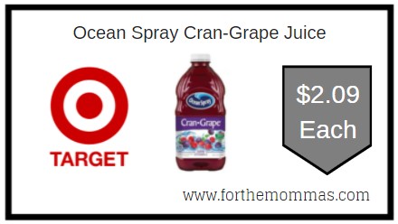 Target: Ocean Spray Cran-Grape Juice ONLY $2.09 Each