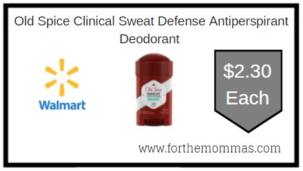 Walmart: Old Spice Clinical Sweat Defense Antiperspirant Deodorant ONLY $2.30 Each