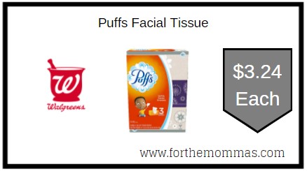 Walgreens: Puffs Facial Tissue ONLY $3.24 Each 