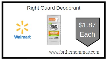 Walmart: Right Guard Deodorant ONLY $1.87 Each