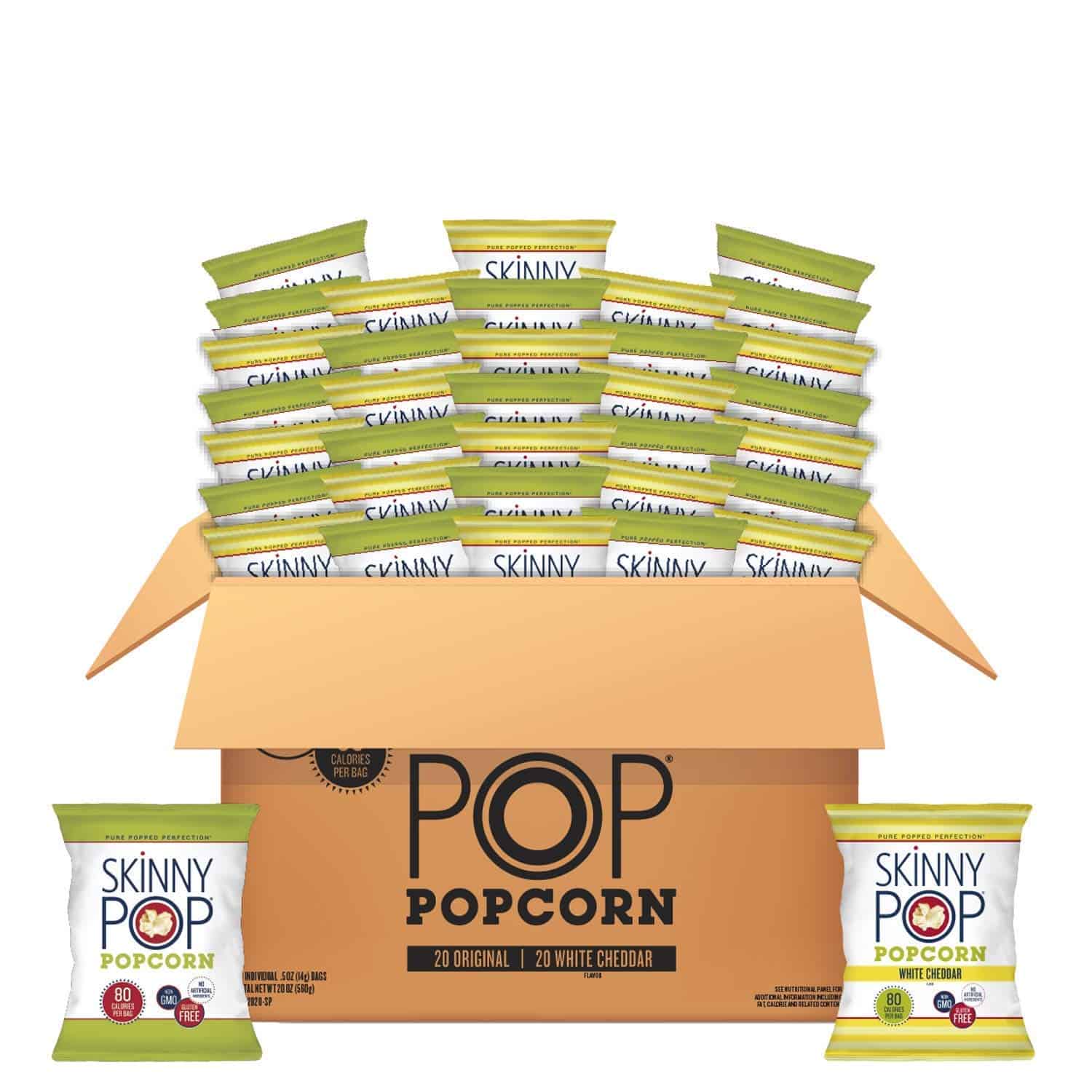 SkinnyPop Popcorn Variety, 0.5oz Individual Snack Size Bags (Pack of 40) ONLY $14.24 – Amazon Prime Deal