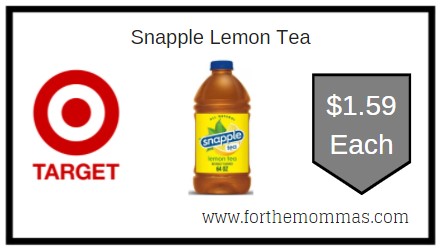 Target: Snapple Lemon Tea ONLY $1.59 Each