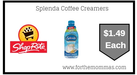 ShopRite: Splenda Coffee Creamer Only $1.49 Each Starting 6/20