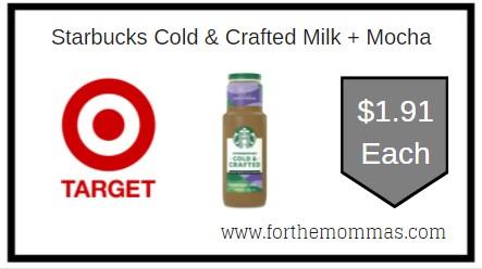 Target: Starbucks Cold & Crafted Milk + Mocha ONLY $1.91 Each