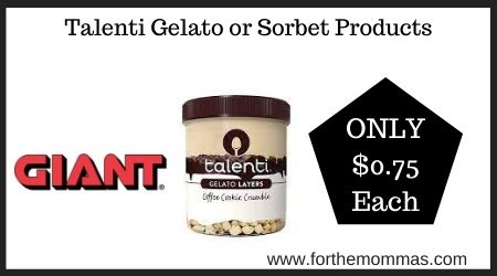 Talenti Gelato or Sorbet Products
