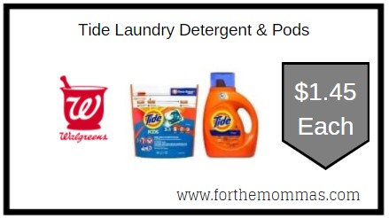 Walgreens: Tide Laundry Detergent & Pods ONLY $1.45 Each