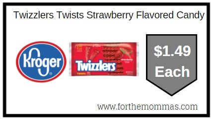 Kroger: Twizzlers Twists Strawberry Flavored Candy $1.49 Each 