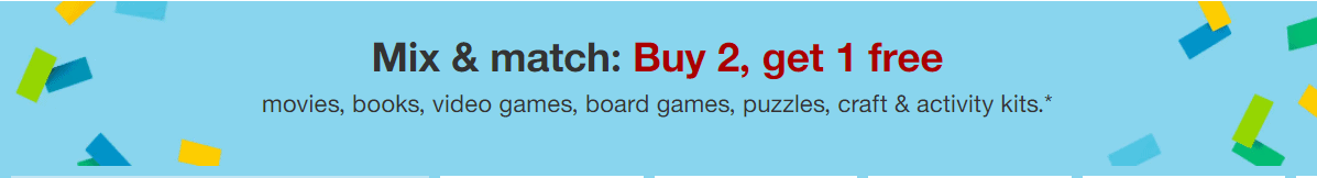 Target: Buy 2, Get 1 FREE Video Games, Books, Movies, & Board Games | In-Store & Online