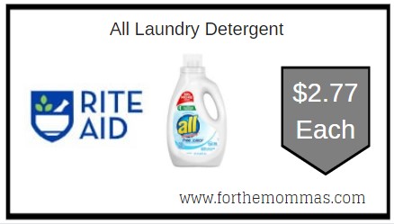 Rite Aid: All Laundry Detergent ONLY $2.77 Each