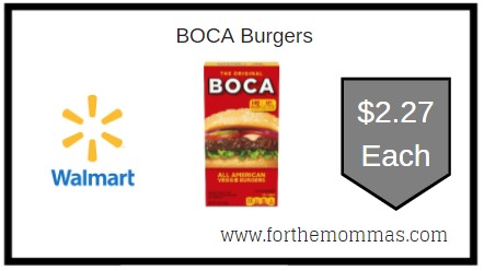 Walmart: BOCA Burgers ONLY $2.27 Each