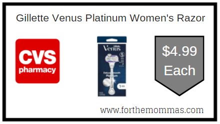 CVS: Gillette Venus Platinum Women's Razor ONLY $4.99 Each 