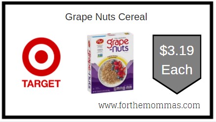 Target: Grape Nuts Cereal ONLY $3.19 Each 