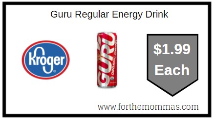 Kroger: Guru Regular Energy Drink ONLY $1.99 Each 