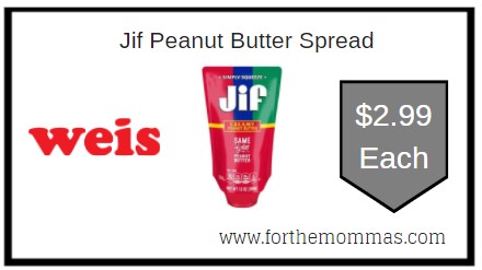 Weis: Jif Peanut Butter Spread ONLY $2.99 Each