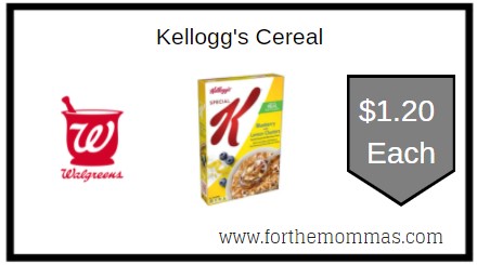 Walgreens: Kellogg's Cereal ONLY $1.20 Each