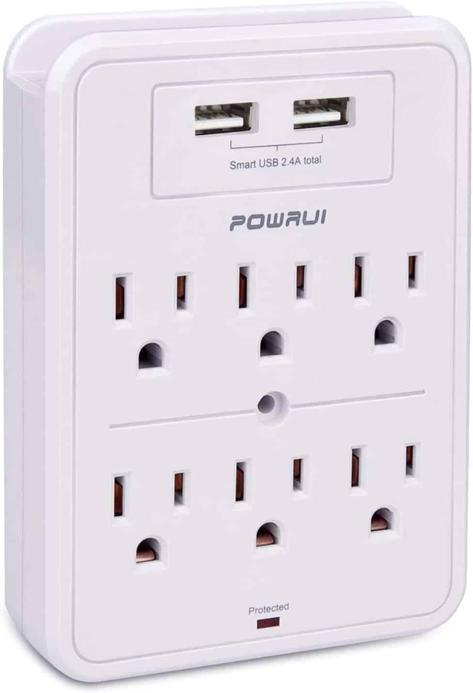 POWRUI Wall Charger w/ Surge Protection & USB Ports ONLY $11.02!