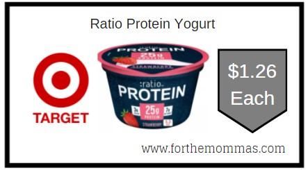 Target: Ratio Protein Yogurt ONLY $1.26 Each