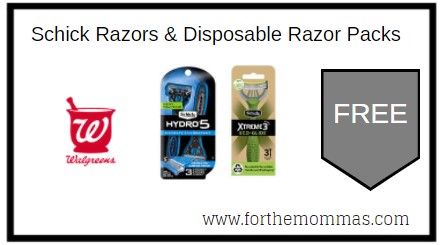 Walgreens: Free Schick Razors & Disposable Razor Packs