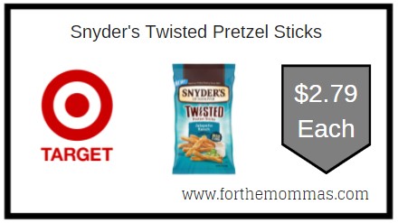 Target: Snyder's Twisted Pretzel Sticks ONLY $2.79 Each 