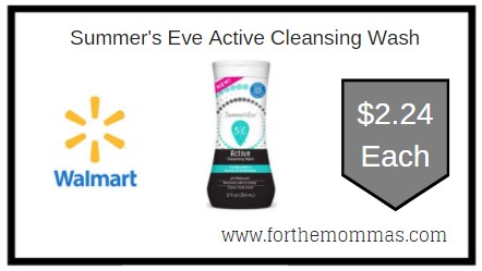 Walmart: Summer's Eve Active Cleansing Wash ONLY $2.24 Each