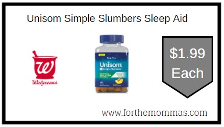 Walgreens: Unisom Simple Slumbers Sleep Aid ONLY $1.99