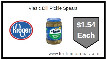 Kroger: Vlasic Dill Pickle Spears ONLY $1.54 Each