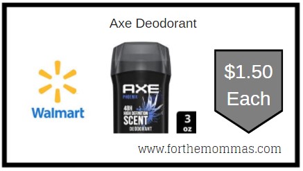 Walmart: Axe Deodorant ONLY $1.38 Each