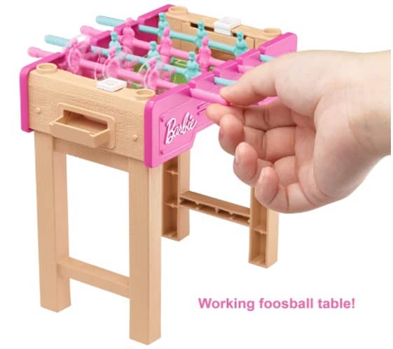 Amazon: Barbie Mini Playset with Pet, Accessories and Working Foosball Table $5.67 (Reg $10)