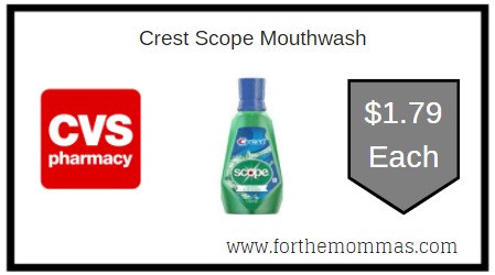 CVS: Crest Scope Mouthwash ONLY $1.79 Each