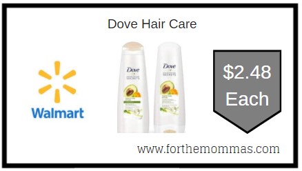 Walmart: Dove Hair Care ONLY $2.48 Each