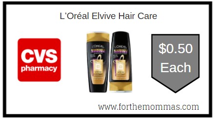 CVS: L’Oréal Elvive Hair Care ONLY $0.50 Each