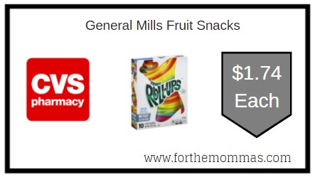 CVS: General Mills Fruit Snacks ONLY $1.74 Each