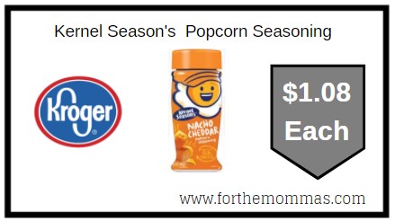 Kroger:  Kernel Season's Popcorn Seasoning ONLY $1.08 Each