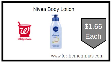 Walgreens: Nivea Body Lotion ONLY $1.66 Each