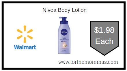 Walmart: Nivea Body Lotion ONLY $1.98 Each