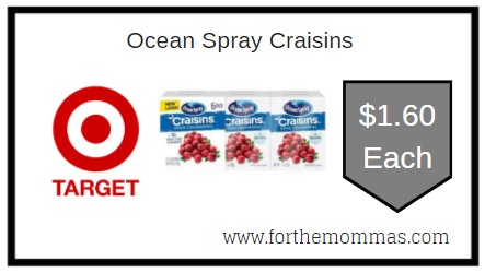Target: Ocean Spray Craisins ONLY $1.60 Each