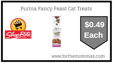 ShopRite: Purina Fancy Feast Cat Treats JUST $0.49 Each 