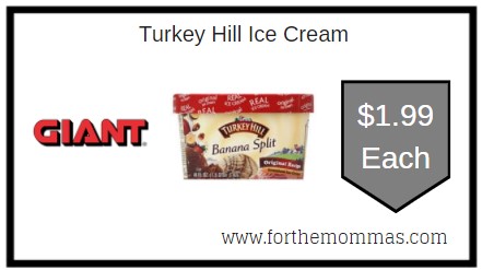 Giant: Turkey Hill Ice Cream Just $1.99