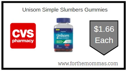 CVS: Unisom Simple Slumbers Gummies ONLY $1.66 Each