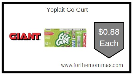 Giant: Yoplait Go Gurt JUST $0.88 Each