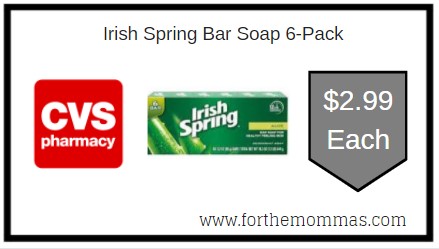 CVS: Irish Spring Bar Soap 6-Pack ONLY $2.99 Each 