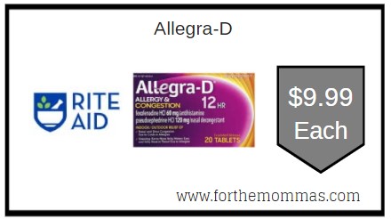 Rite Aid: Allegra-D ONLY $9.99 