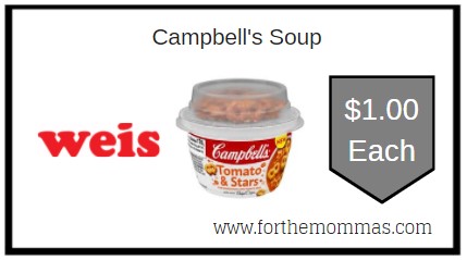 Weis: Campbell's Soup ONLY $1.00 Each