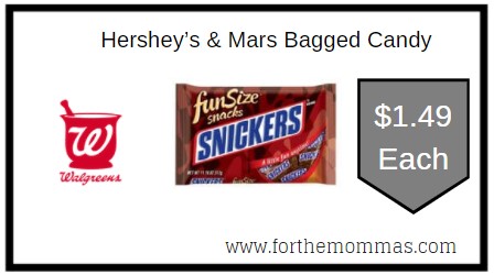 Walgreens: Hershey’s & Mars Bagged Candy ONLY $1.49 Each 