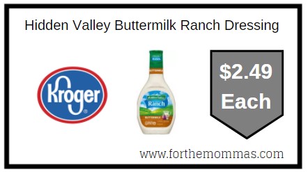 Kroger: Hidden Valley Buttermilk Ranch Dressing ONLY $2.49 Each